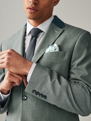 Green Regular Fit Trimmed Suit Jacket - Image 4 of 10