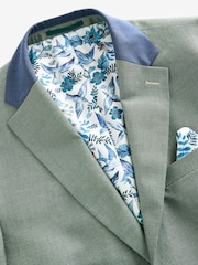 Green Regular Fit Trimmed Suit Jacket - Image 7 of 10