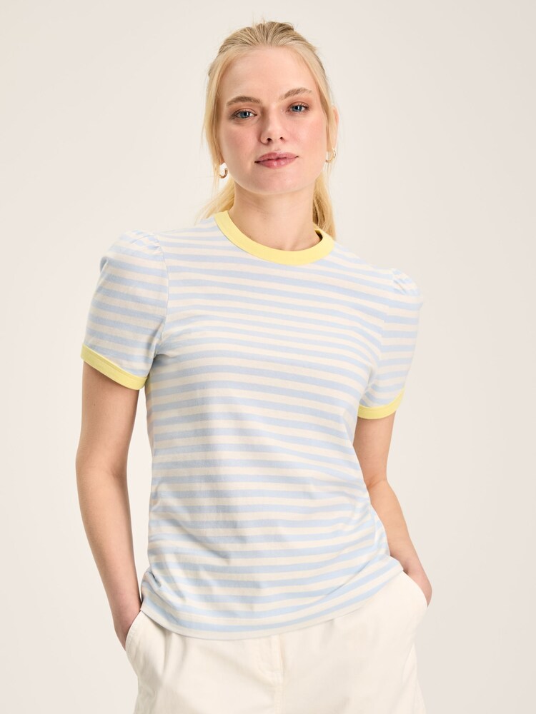 Joules Erin Blue Stripe Short Sleeve T-Shirt - Image 1 of 6