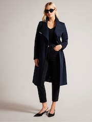 Ted Baker Blue Rosina Midi Length Wrap Trench Coat - Image 2 of 6