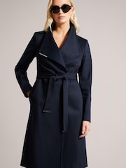 Ted Baker Blue Rosina Midi Length Wrap Trench Coat - Image 4 of 6