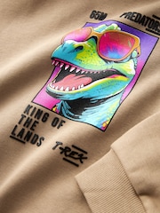 Stone Dino Back Print Graphic Hoodie (3-16yrs) - Image 3 of 3
