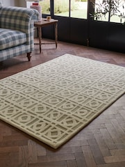 Nina Campbell Natural Batik Check Rug - Image 1 of 6