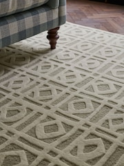 Nina Campbell Natural Batik Check Rug - Image 2 of 6