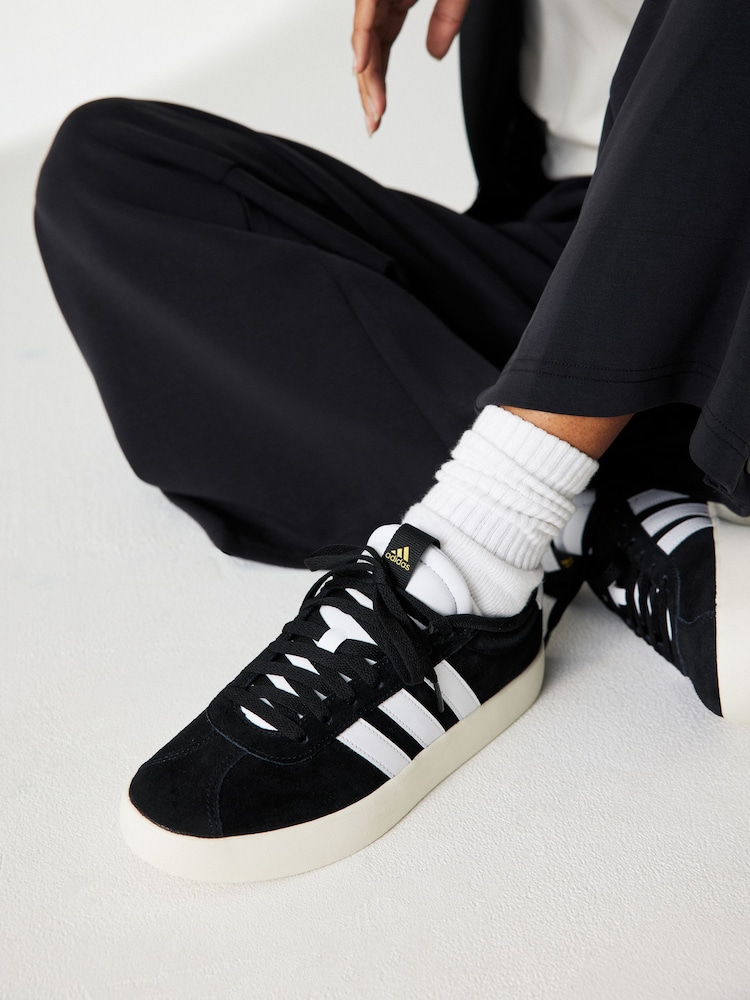 adidas Black Dark VL Court 3.0 Trainers - Image 1 of 12