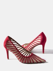 Roșu - Mint Velvet Kya Caged Court Shoes - Imaginea 3 din 5