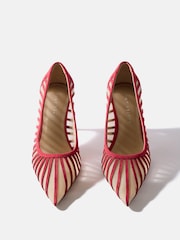 Roșu - Mint Velvet Kya Caged Court Shoes - Imaginea 4 din 5