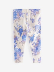 Blue Floral Rib Jersey Leggings (3mths-7yrs) - Image 5 of 6