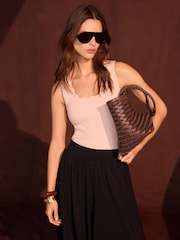 Mint Velvet Brown Jersey Balloon Trousers - Image 6 of 8