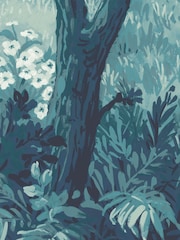Woodchip & Magnolia Blue Nidra Border Wallpaper - Image 3 of 4