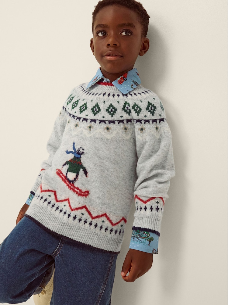 Monsoon Penguin Fair Isle Jumper - 4суретінің 1 суреті
