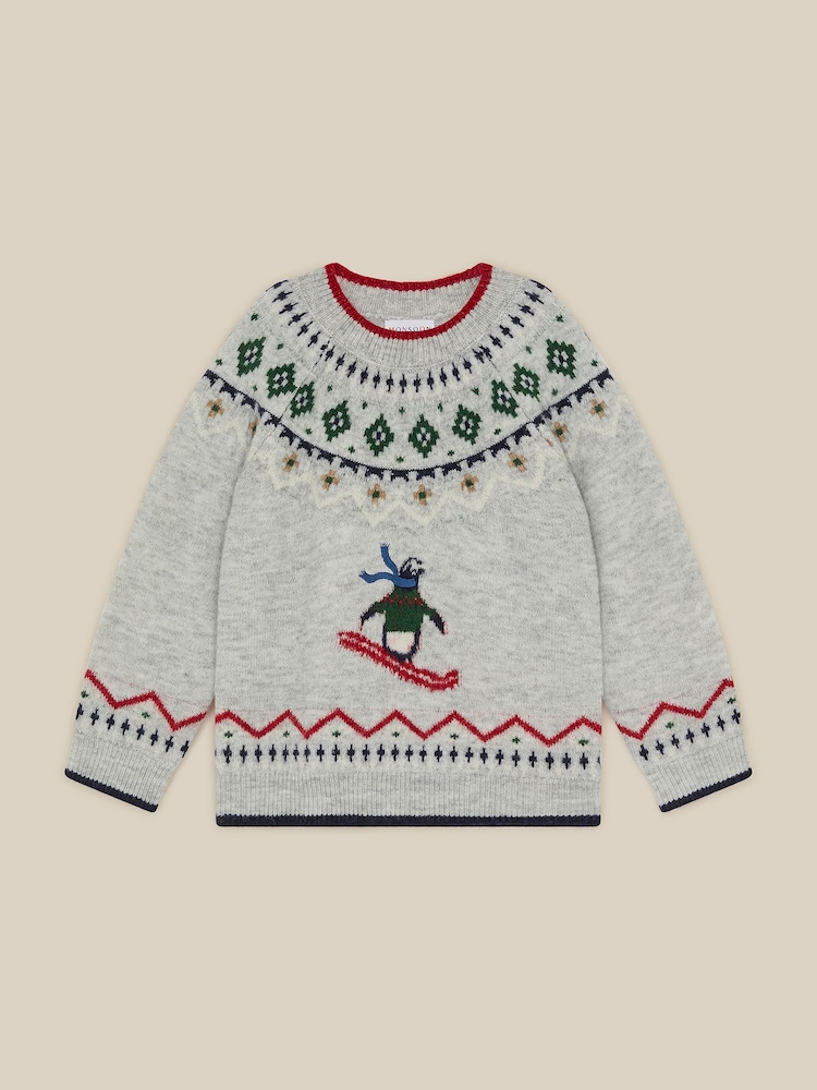 Monsoon Penguin Fair Isle Jumper - 4суретінің 2 суреті