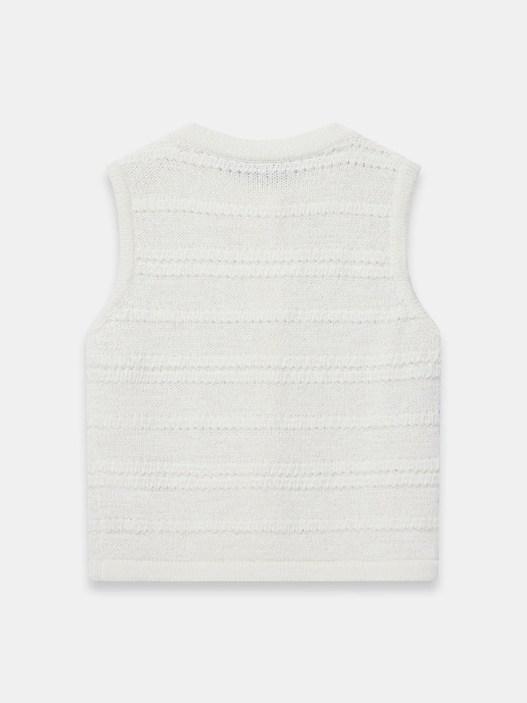 Mint Velvet White Cotton Blend Knit Vest - Image 8 of 8 Mint Velvet White Cotton Blend Knit Vest - Image 8 of 8