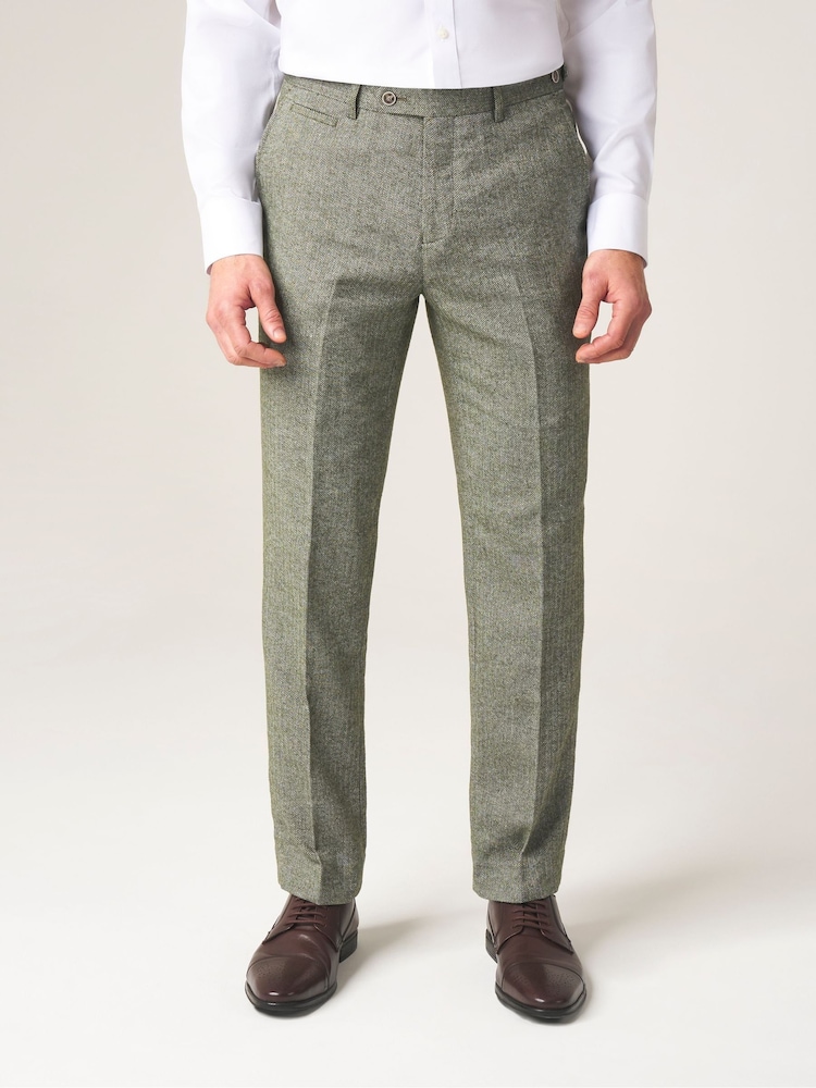 Skopes Green Tailored Fit Jude Tweed Suit: Trousers - Image 1 of 4