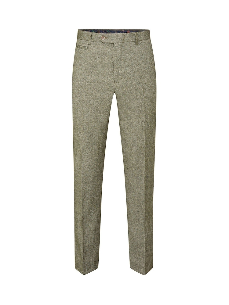 Skopes Green Tailored Fit Jude Tweed Suit: Trousers - Image 3 of 4