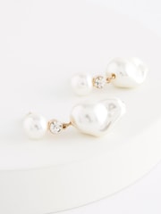 White Pearl Drop Earrings - Image 3 of 3