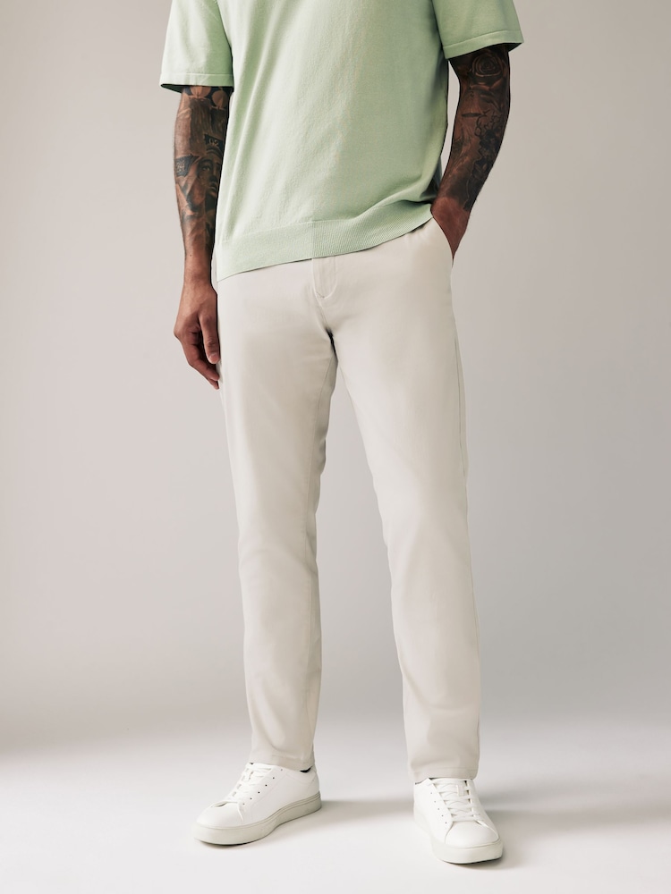 Stone Light Slim Fit Stretch Chinos Trousers - Image 1 of 9
