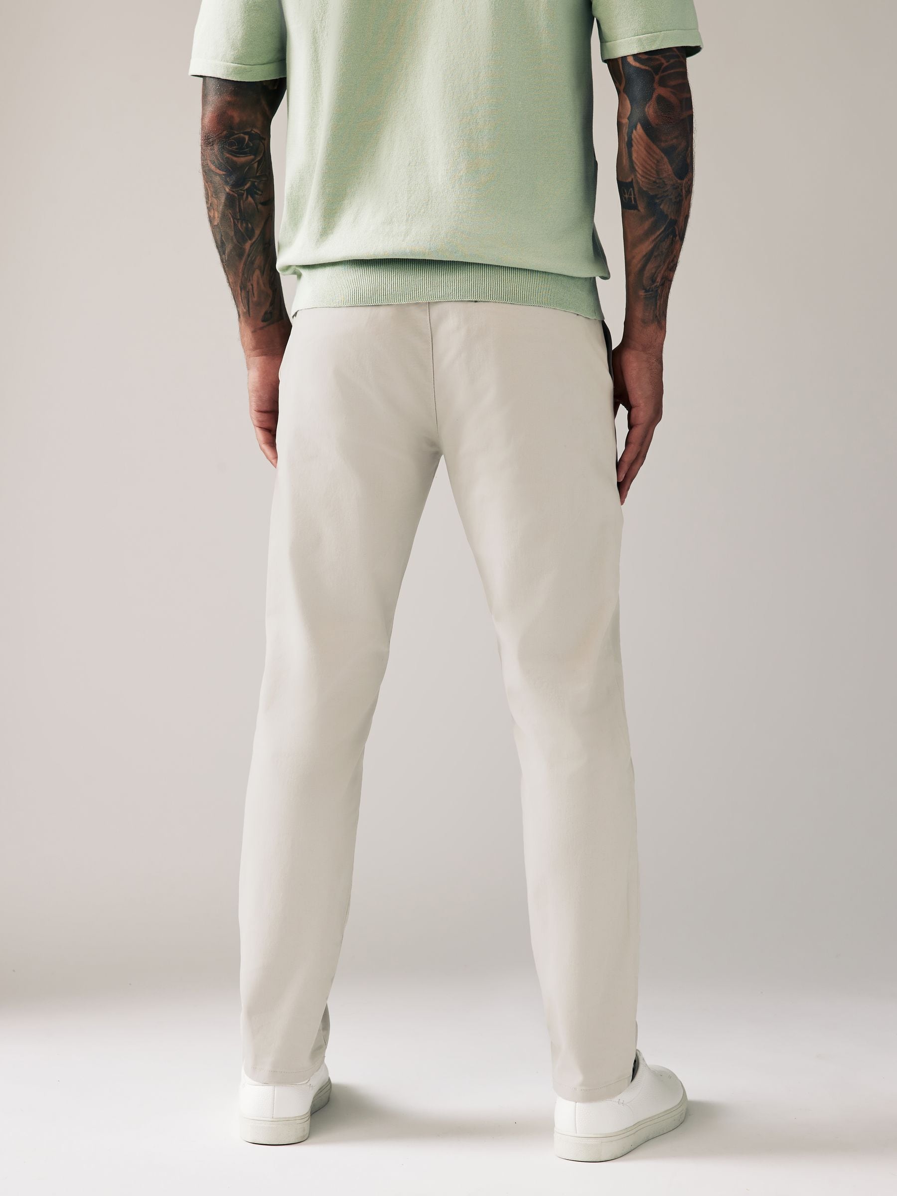 Buy Stone Light Slim Fit Stretch Chinos Trousers from Next USA
