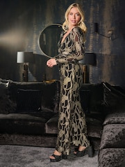Finding Friday Gold Metallic Long Sleeve Jumpsuit - Image 2 of 4