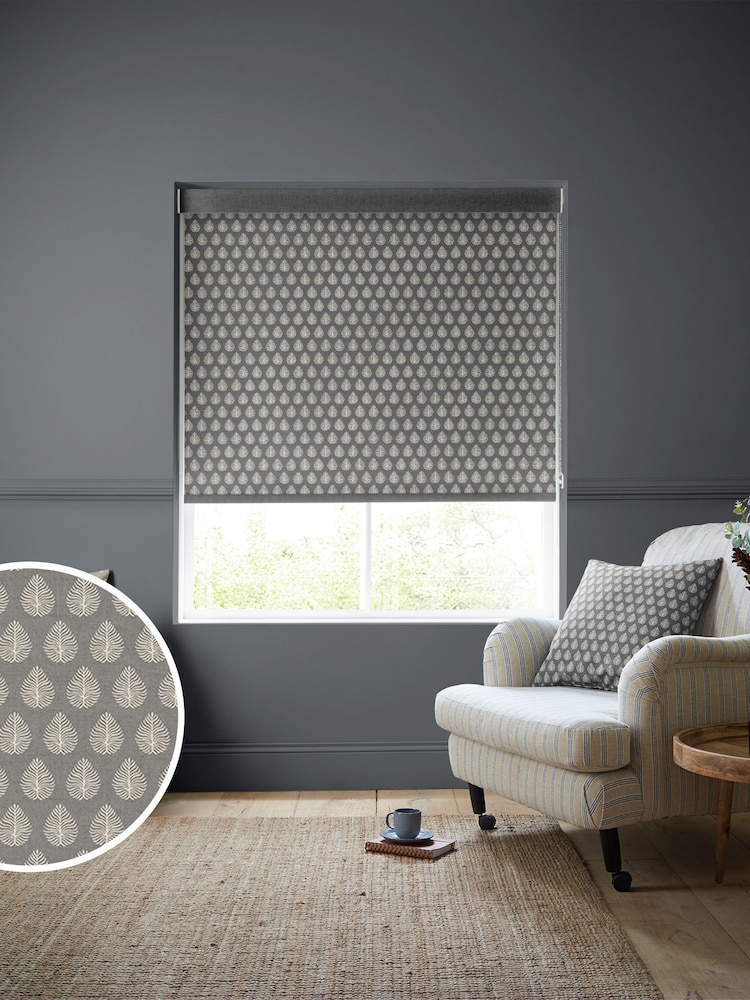 Emily Bond Smoke Jaipur Made to Measure Roller Blinds - Image 1 of 6
