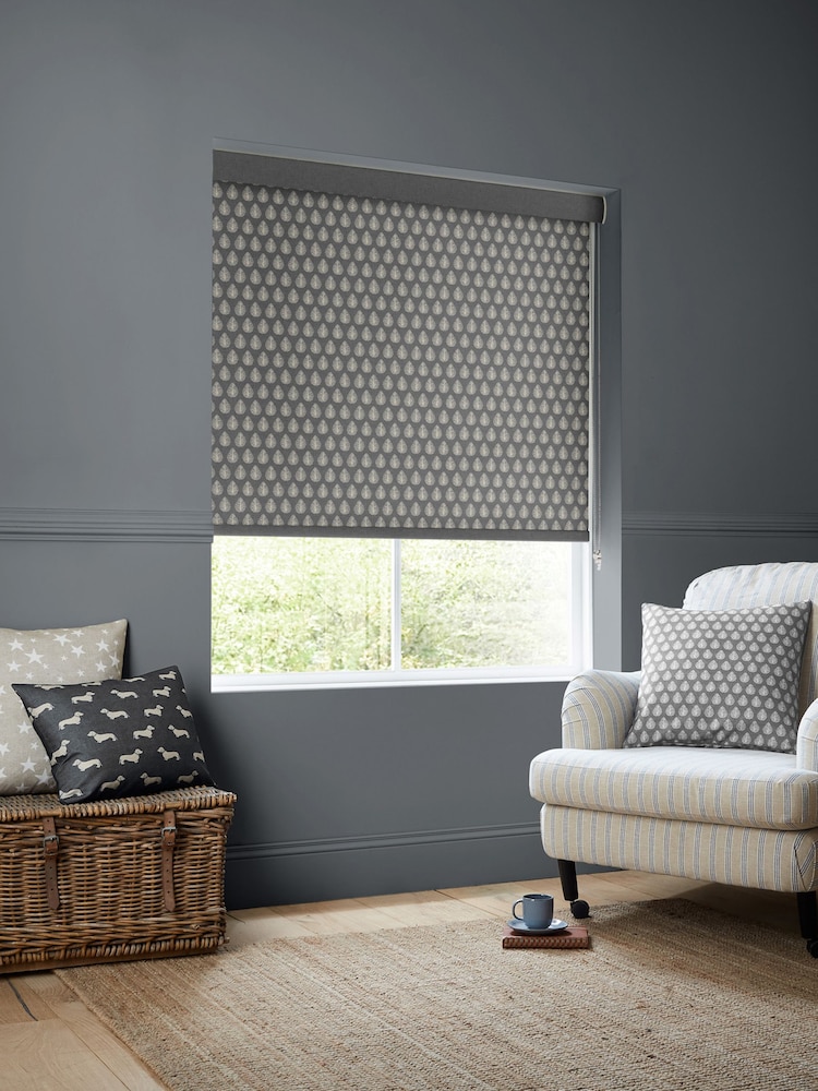 Emily Bond Smoke Jaipur Made to Measure Roller Blinds - Image 2 of 6