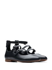 Clarks Black Leather Fawna Strap Shoes - Image 4 of 7