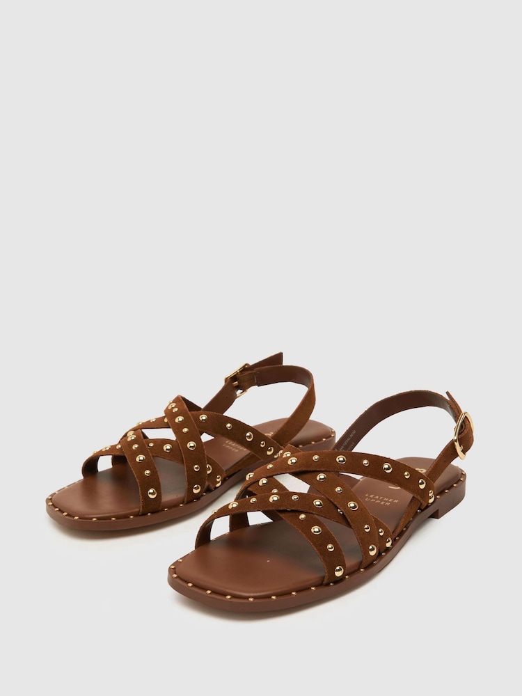 Schuh Thelma Studded Suede Sandals - Image 2 of 4