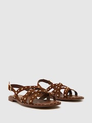 Schuh Thelma Studded Suede Sandals - Image 3 of 4