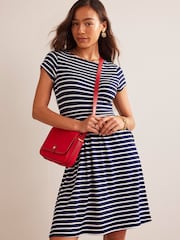 Boden Ivory/Blue Amelie Jersey Dress - Image 1 of 5