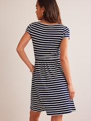 Boden Ivory/Blue Amelie Jersey Dress - Image 2 of 5