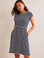 Boden Ivory/Blue Amelie Jersey Dress - Image 3 of 5