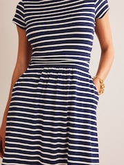 Boden Ivory/Blue Amelie Jersey Dress - Image 4 of 5