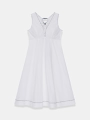 Mint Velvet White Cotton Tie Detail Maxi Dress - Image 7 of 8
