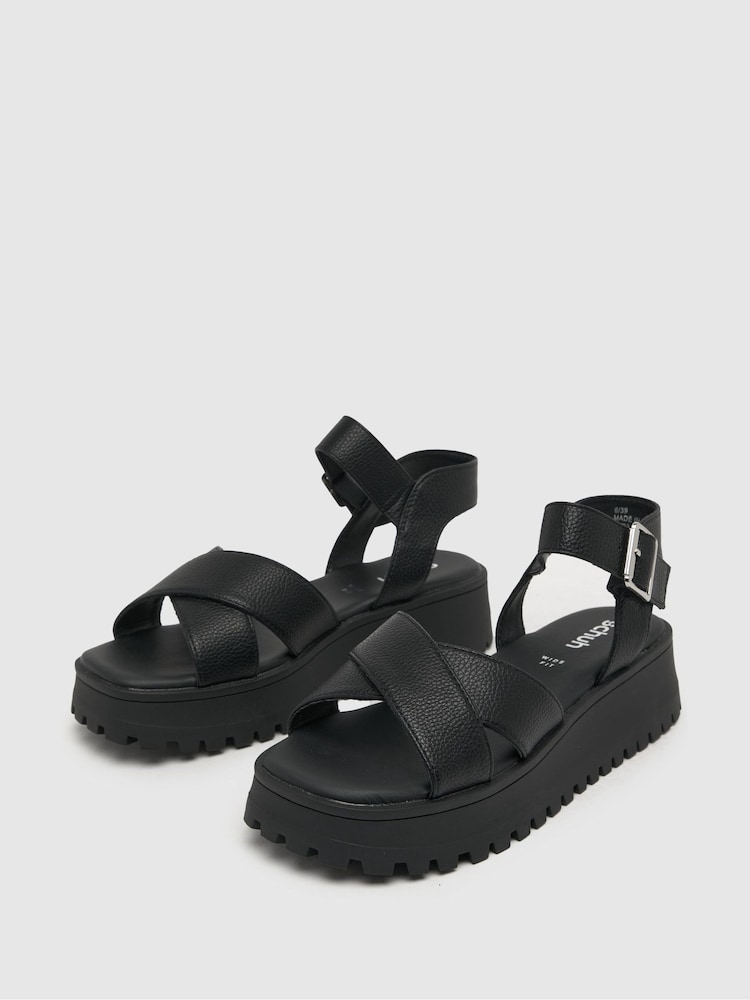 Schuh Wide Fit Tera Cross-Strap Sandals - Image 3 of 4