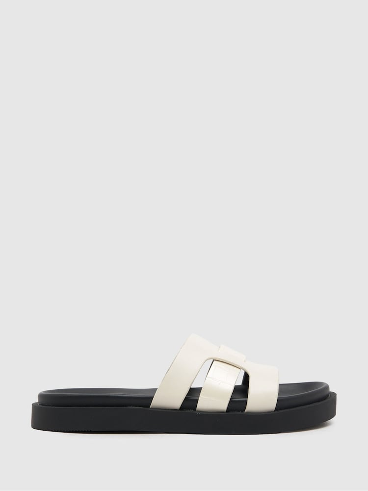 Schuh Timmy Croc Effect Footbed Sandals - Image 1 of 4