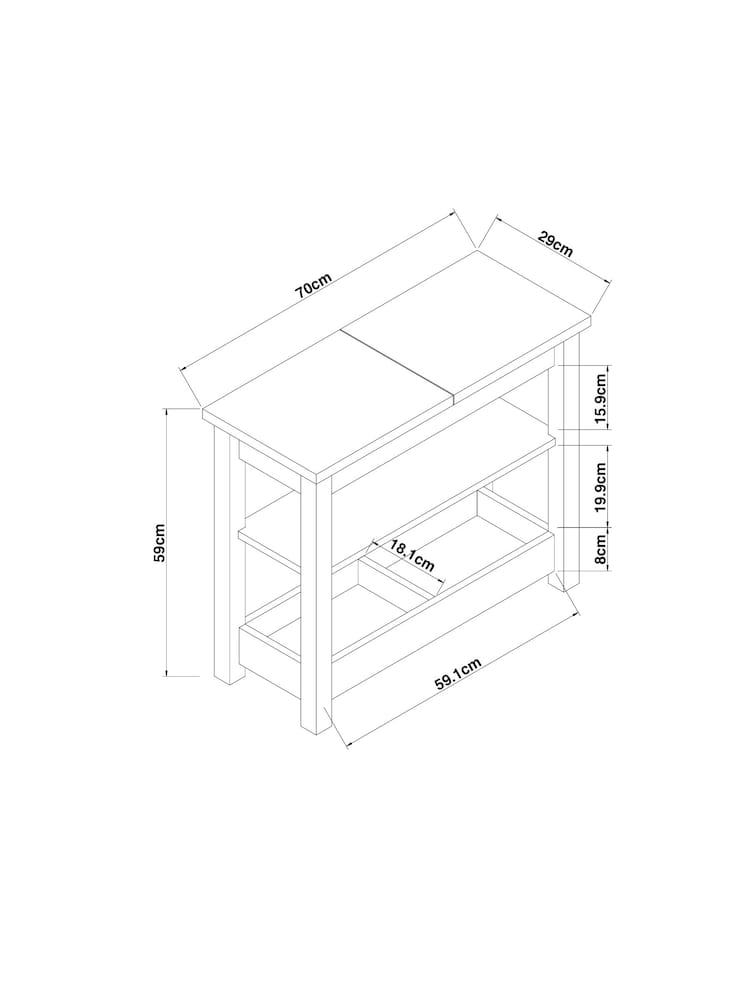 Cream Malvern Oak Effect Sofa Side Table - Image 11 of 11