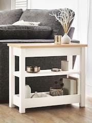 Cream Malvern Oak Effect Sofa Side Table - Image 3 of 11