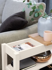 Cream Malvern Oak Effect Sofa Side Table - Image 6 of 11