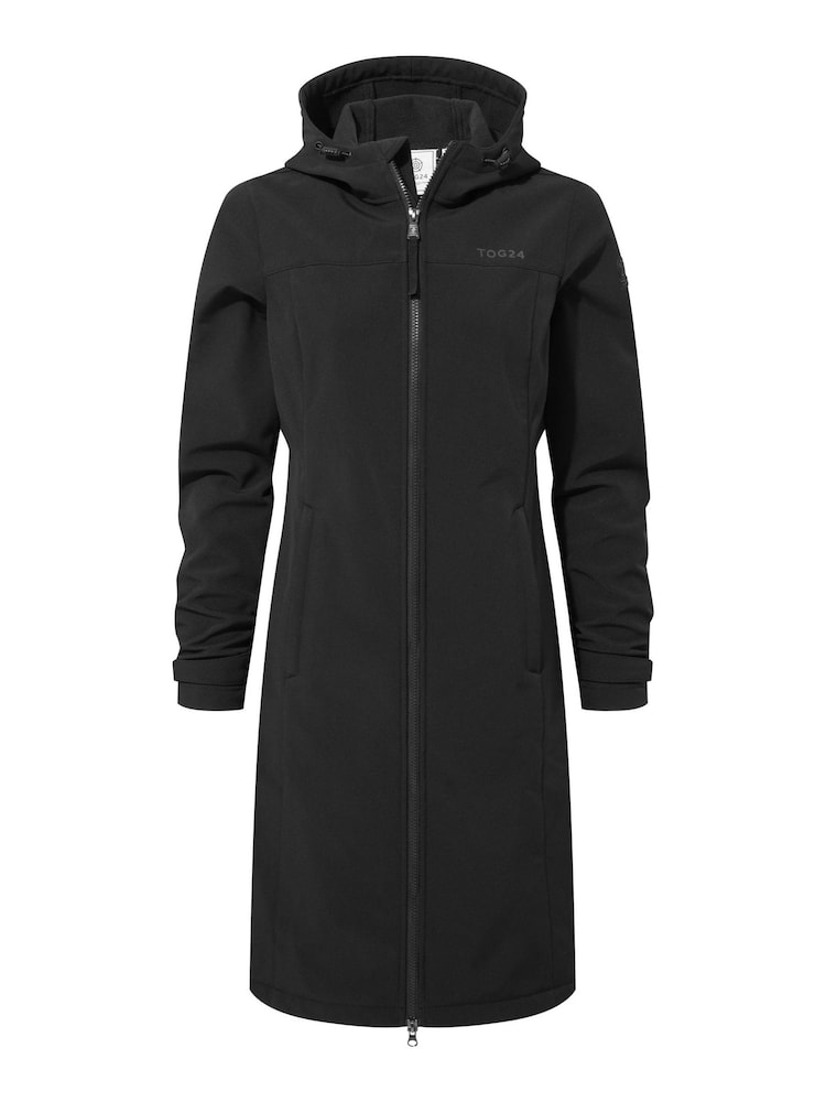 Tog 24 Black Marina Extra Long Softshell Jacket - Image 7 of 7 Tog 24 Black Marina Extra Long Softshell Jacket - Image 7 of 7
