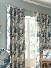 Fusion Green Cadiz Eyelet 100% Cotton Curtains - Image 2 of 4