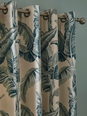 Fusion Green Cadiz Eyelet 100% Cotton Curtains - Image 3 of 4
