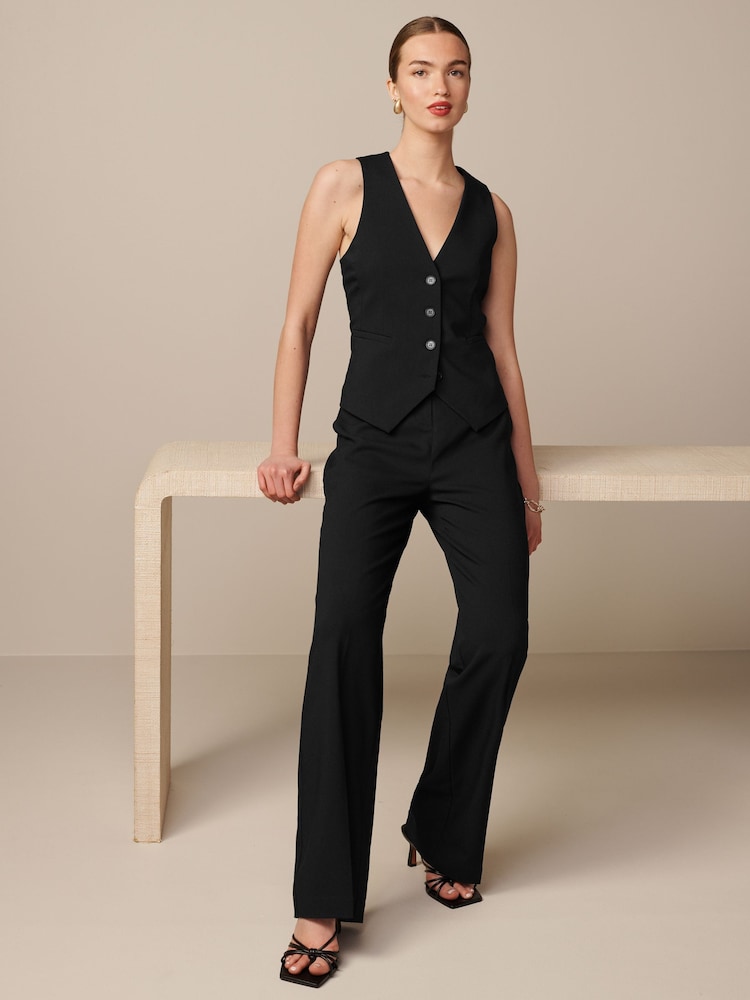 Black Tailored Stretch Wide Leg Trousers - Image 1 of 6