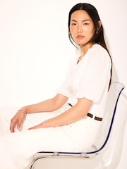 Mint Velvet White Cotton Puff Sleeve Top - Image 2 of 8