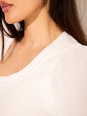 Mint Velvet White Cotton Puff Sleeve Top - Image 5 of 8