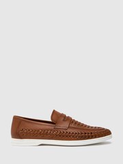 Schuh Rees Woven Brown Loafers - Image 1 of 4