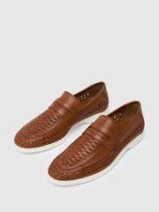 Schuh Rees Woven Brown Loafers - Image 3 of 4