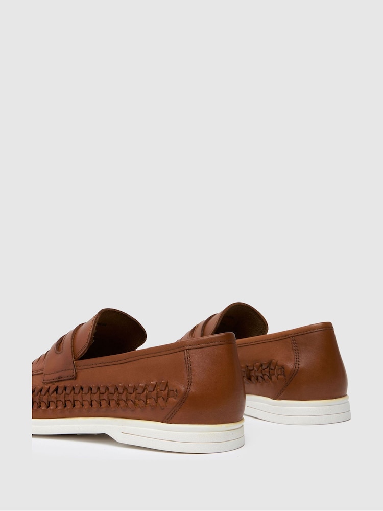 Schuh Rees Woven Brown Loafers - Image 4 of 4 Schuh Rees Woven Brown Loafers - Image 4 of 4