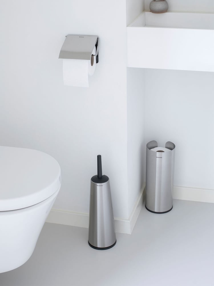 Brabantia Set of 3 Matt Steel Toilet Accessories - Image 1 of 3