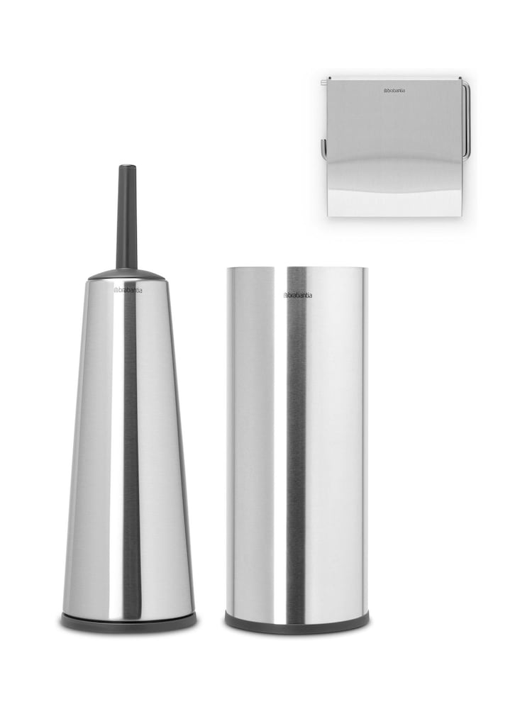 Brabantia Set of 3 Matt Steel Toilet Accessories - Image 3 of 3