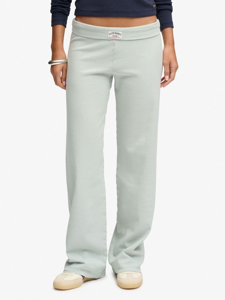 Superdry Green Athletic Essentials Stripe Jersey Trousers - Image 1 of 6